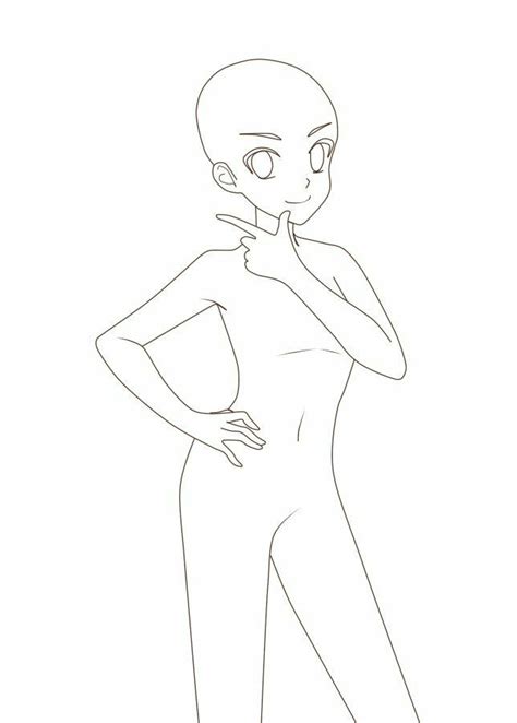 Female Body Sketch Template Body Anime Base Sketch Girl Female