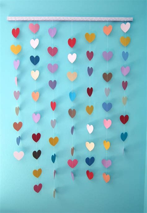 All Sorts Of Random Paper Heart Wall Hanging Tutorial Paper Wall