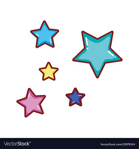 Cute Stars Group Icons Royalty Free Vector Image
