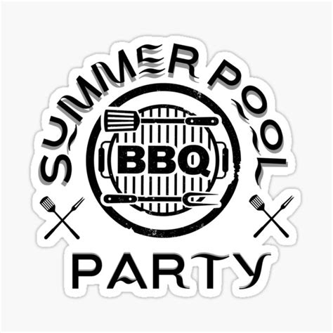 Summer Pool Party Bbq Summer Pool Party Bbq Fun Sticker For Sale By Praxisarts Redbubble