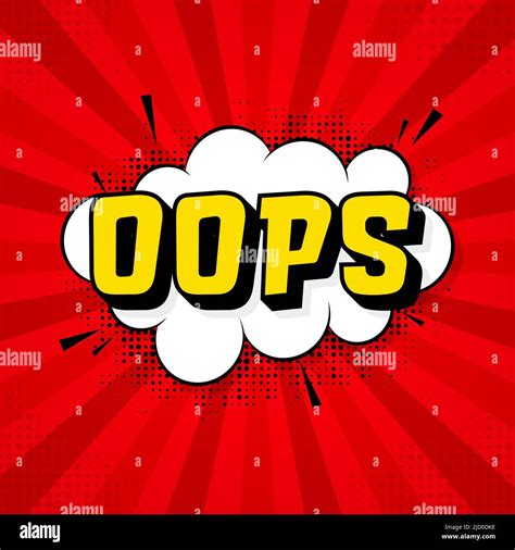Oops In Vintage Style Cartoon Style Vector Pop Art Vector Text Wow Effect Stock Vector Image