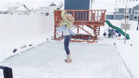 Easier to install than nicerink or ironsleek! BACKYARD ICE SKATING RINK UPDATE! Funny Vlog! April and ...