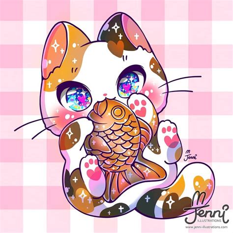 Chibi Calico Cat Partir Wallpaper