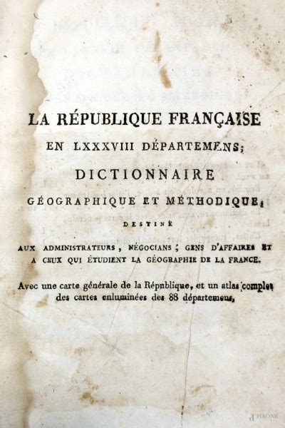 La République Francaise Dictionnaire Géographique Et Méthodique