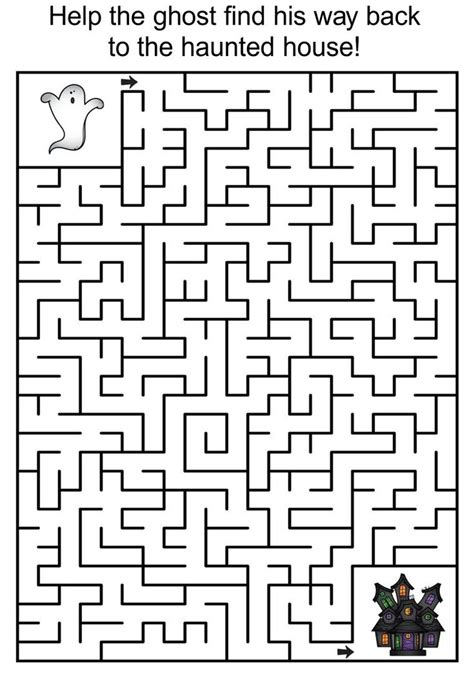 A Halloween Maze For Kids To Help Them Find Their Way To The House And