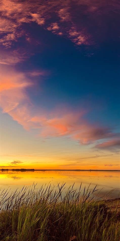 Sunrises And Sunsets Scenery Lake Sky Nature 1440x2880