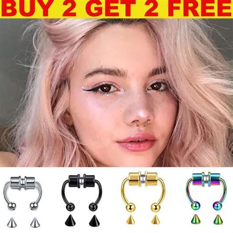 Non Piercing Fake Magnetic Nose Ring Septum Segment Helix Tragus Faux