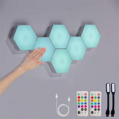 Arcwares Led Hexagon Wall Lights With Remote Control Touching Diy