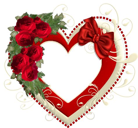 Heart Transparent Frame With Red Roses Рамки Красные розы Рамка в