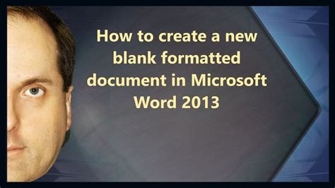 How To Create A New Blank Formatted Document In Microsoft
