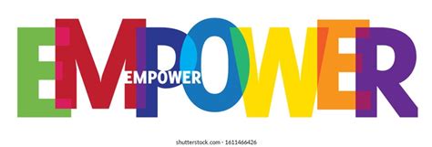 Word Empower Banner Colorful Transparent Letters Stock Vector Royalty