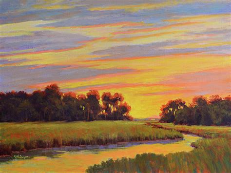 Marsh Sunrise Painting By Keith Burgess