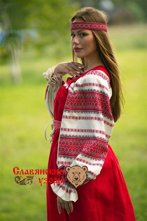 Traditional Russian Red Sarafan Slavic Dress Linen Dress Etsy