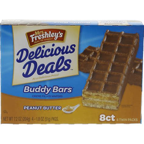 Mrs Freshleys Delicious Deals Buddy Bars Peanut Butter 4 Twin Packs