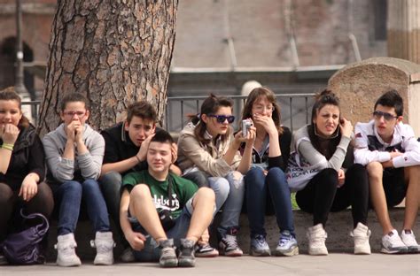italian teens on field trip in rome the body language behavior is universal teenagers field