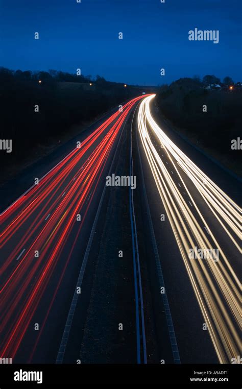 Light Trails On A Motorway Highway Freeway Stock Photo Alamy