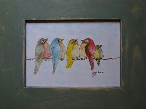 Birds On A Wire Painting Art Birds