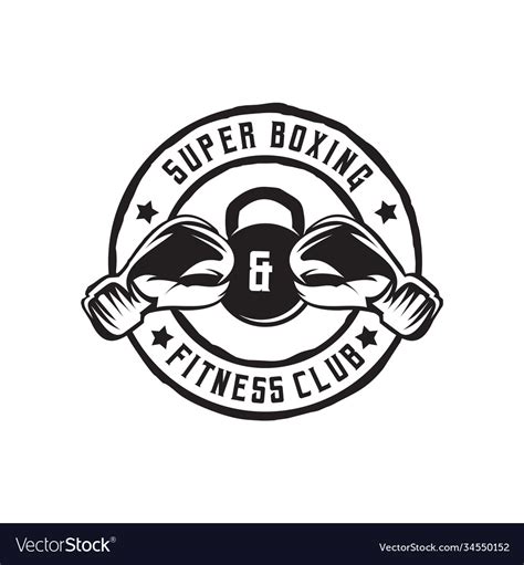 Boxing And Gym Club Logo Design Template Vector Image