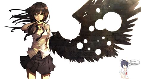 Anime Girl With Black Wing Render By Iamecchi On Deviantart
