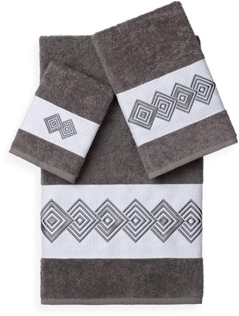 Linum Home Textiles Noah 3 Piece Embellished Bath Towel Set