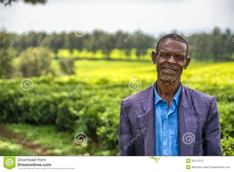 Ethiopian Farmer On A Tea Plantation Near Jimma Ethiopia Editorial