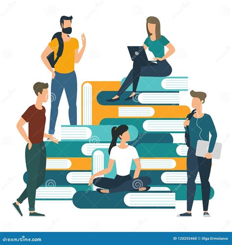 University College Books And Knowledge Vector Concept Stock Vector