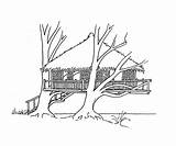 Coloring Pages Tree Beach Buildings Architecture Treehouse Enlargement Kb Tubuai Drawing Getcolorings Printable Alert Famous sketch template