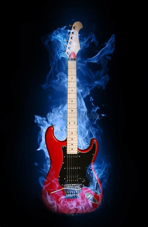 Guitarra Eléctrica Del Fuego Stock De Ilustración Ilustración De