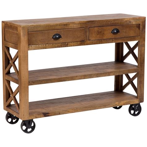 handmade-wanderloot-barn-door-wooden-trolley-console-table-with-2-shelves-and-2-drawers-and-cast