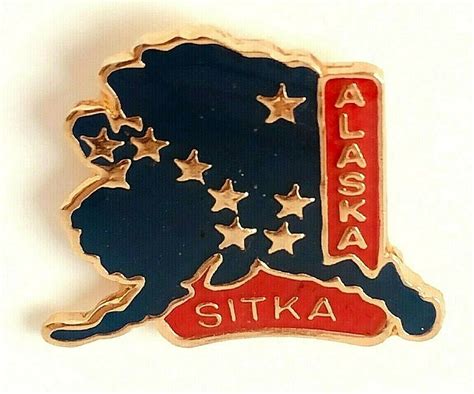 Sitka Alaska Red Blue Stars Hat Lapel Tie Pin Unbranded In 2021