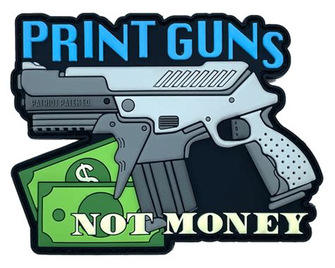 Print Guns Not Money Patch Patriot Patch Company Llc