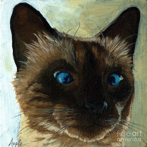 Totally Siamese Cat Portrait Oil Painting Painting By Linda Apple