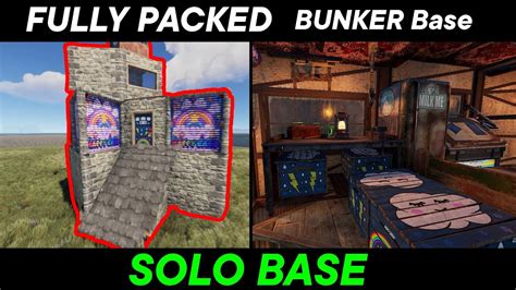 Strong Solo Bunker Base In Rust Fully Packed Design Youtube