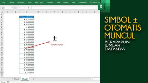Cara Menambahkan Simbol Plus Minus Di Depan Angka Pada Excel Youtube