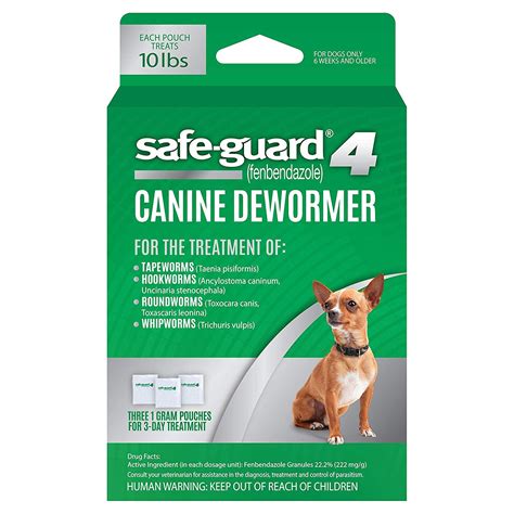 Safe Guard 4 Canine Dewormer 1 Gram Pouches 3 Day Treatment