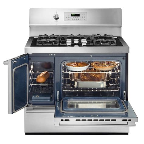 36 Inch Slide In Double Oven Gas Range Ge Cafe 36 In 6 Burners 6 2 Cu