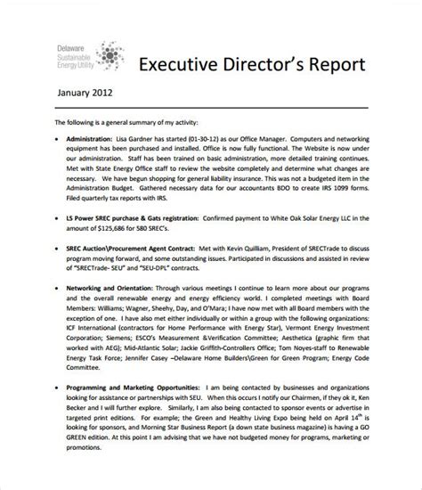 Executive Report Template 15 Free Sample Example Format Download
