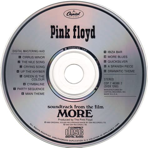 Pink Floyd Ilustrado More Original Motion Picture Soundtrack Cd Usa