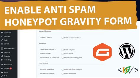 How To Enable Anti Spam Honeypot In Gravity Forms Wordpress Youtube