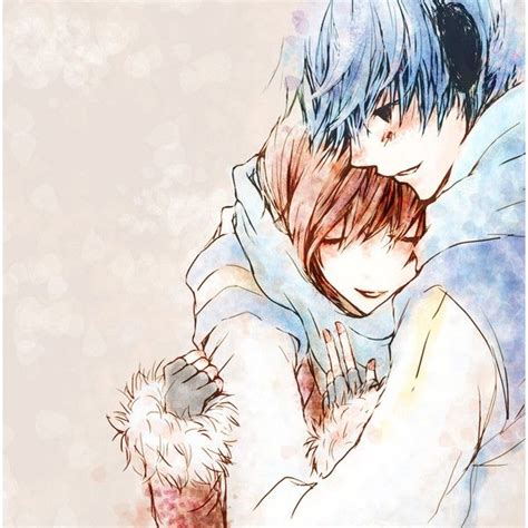 Safebooru Anime Picture Search Engine Blue Hair Brown Hair Couple Liked On Polyvore