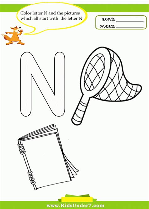 Letter N Preschool Coloring Pages Coloring Home