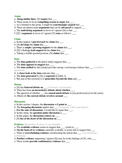70 Useful Sentences For Academic Writing Pdf Argument
