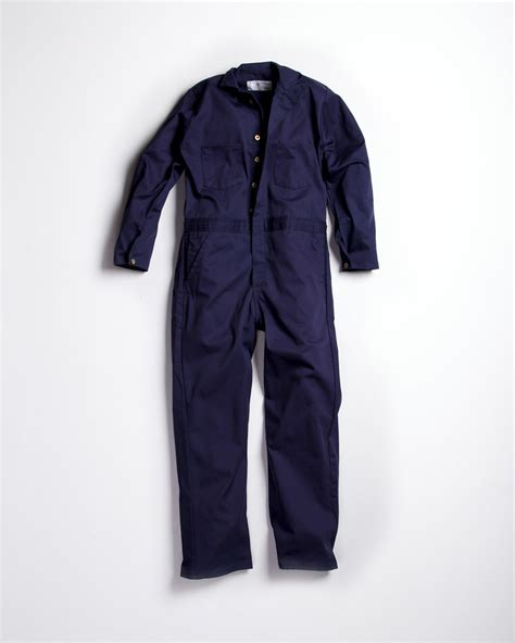 Universal Cotton Coveralls Navy Blue Button Hand Eye Supply