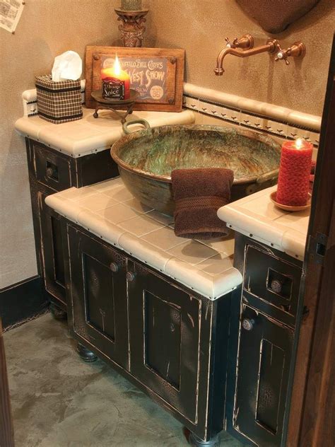 Get trade quality bathroom basins & vanity units priced low. Distressed bathroom vanity , love the sink bowl! | Rustic ...