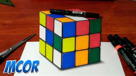 Dibujando El Cubo Rubik En 3d Youtube