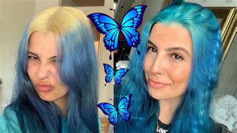 How To Bleach Your Own Hair And How To Dye Your Hair Blue Youtube