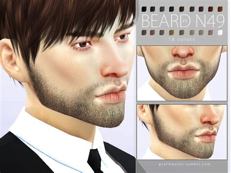 Realistic Beard In 18 Colors Found In Tsr Category Sims 4 Facial Hair