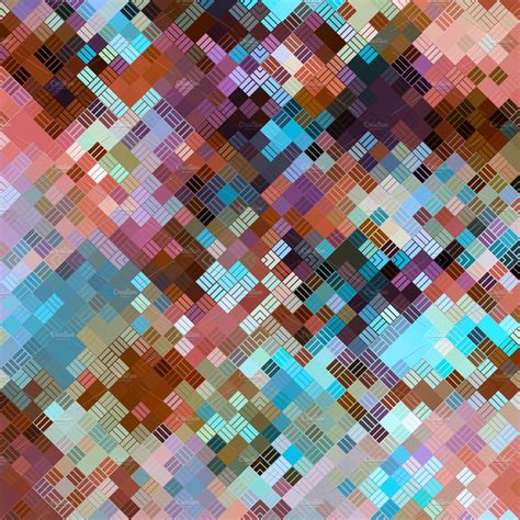 Colorful Squares Grid Mosaic Pattern ~ Graphic Patterns ~ Creative Market