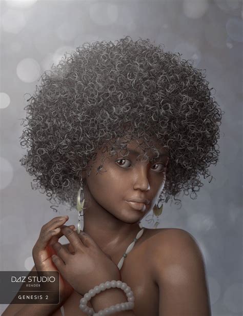 Big Afro Hair For Genesis And Genesis 2 Big Afro Genesis 2 Modelos 3d