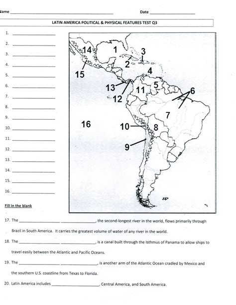 Latin America Physical And Political Map Mrs Davis 6th Grade Social
